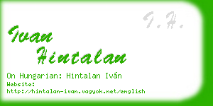 ivan hintalan business card