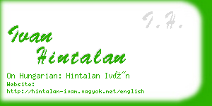 ivan hintalan business card